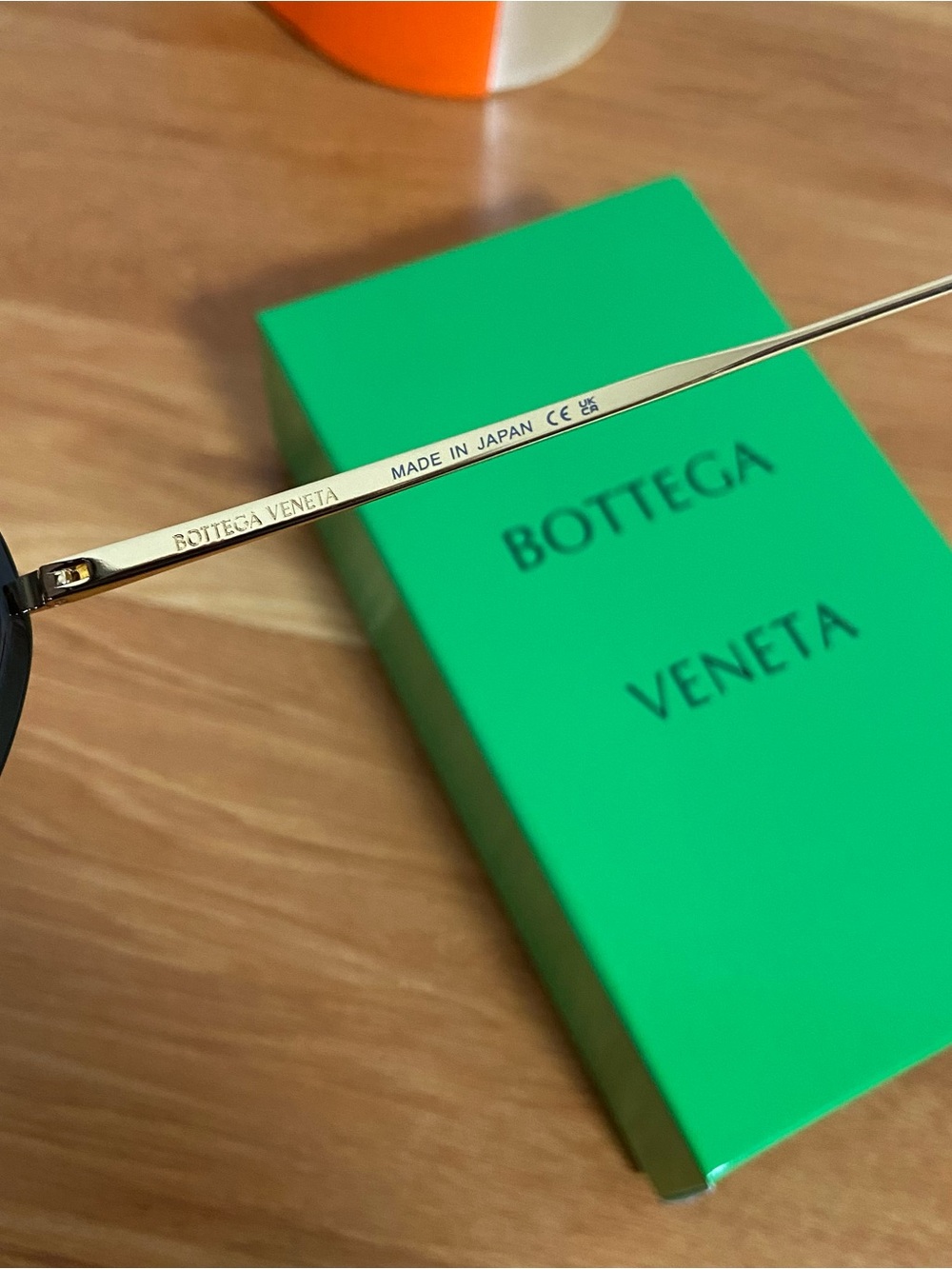 Bottega Veneta Black Sunglasses with Gold Accents - Picture 6 of 6